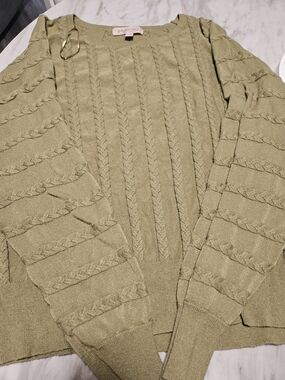 Philosophy Olive Cable Knit Pullover
